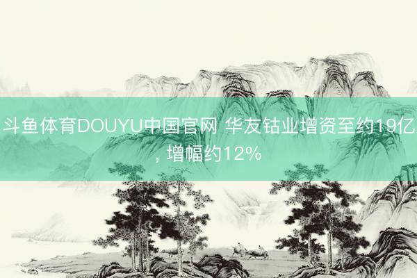 斗鱼体育DOUYU中国官网 华友钴业增资至约19亿， 增幅约12%