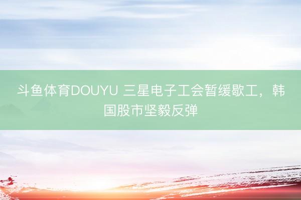 斗鱼体育DOUYU 三星电子工会暂缓歇工，韩国股市坚毅反弹