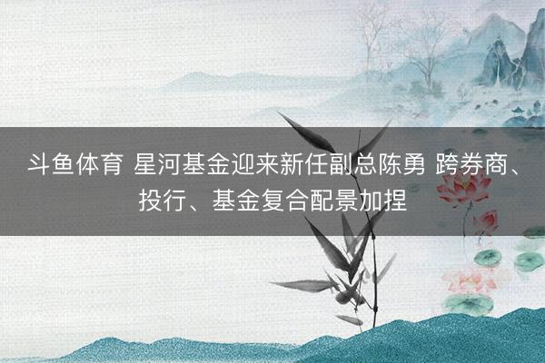 斗鱼体育 星河基金迎来新任副总陈勇 跨券商、投行、基金复合配景加捏