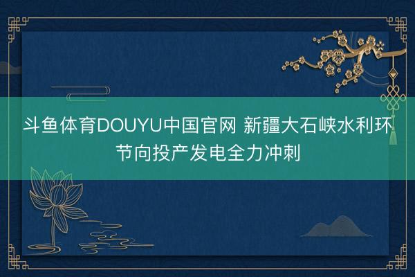 斗鱼体育DOUYU中国官网 新疆大石峡水利环节向投产发电全力冲刺